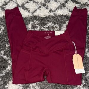 NWT Blogilates Popflex burgundy  High-Waisted Crisscross Leggings - Small